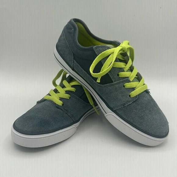 DC W TONIK Shoes - Blue Gray Suede Lime Laces Boys Size 7 - Picture 2 of 13